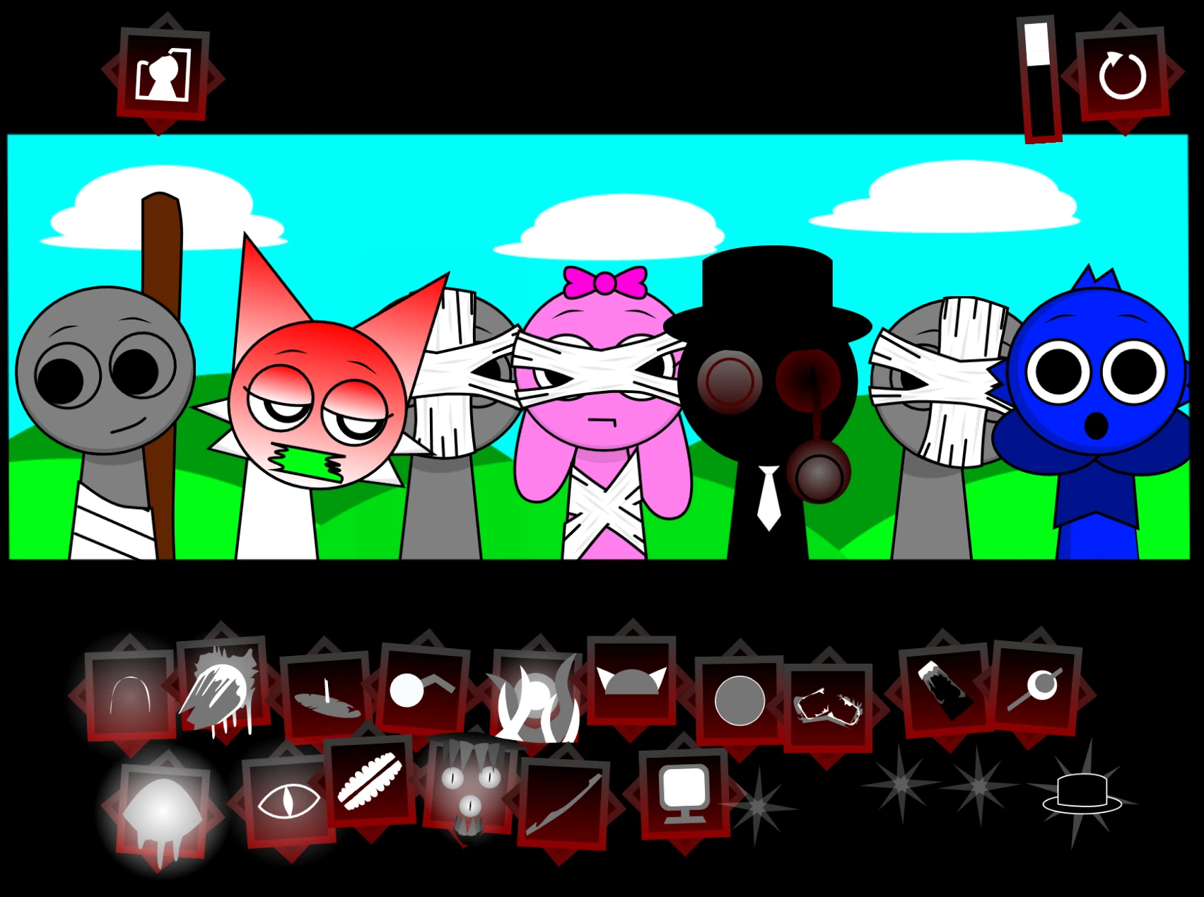 close up of animated character details and sound waveforms