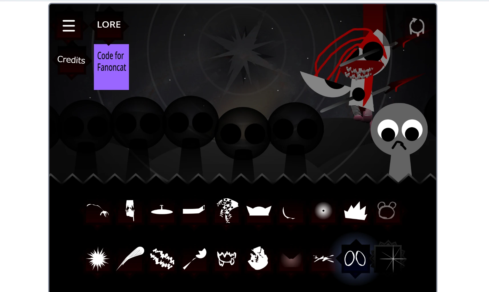 Sprunki Definitive Phase 9 gameplay showing character selection