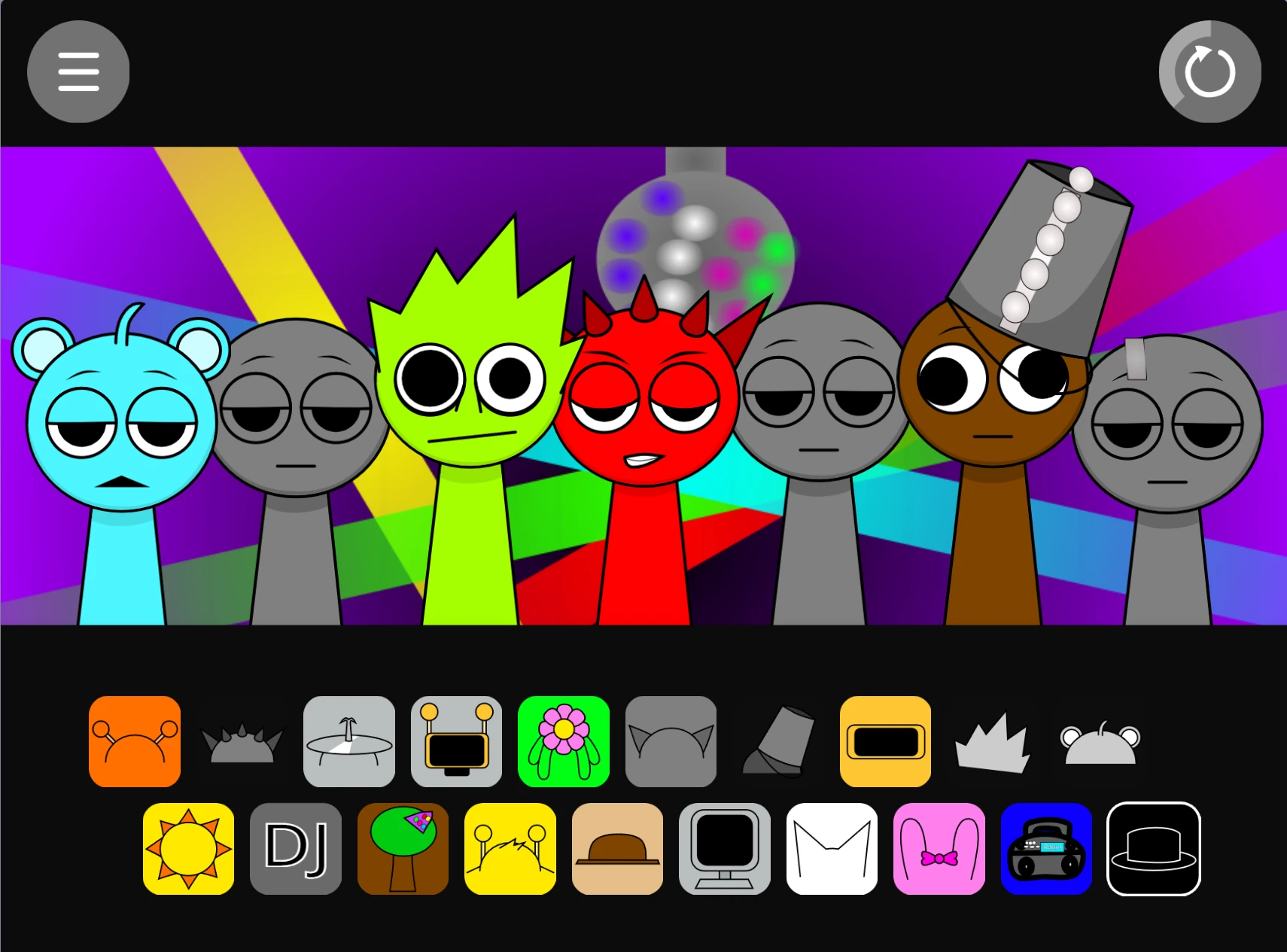 Sprunki Disco Party special effects and light show during gameplay