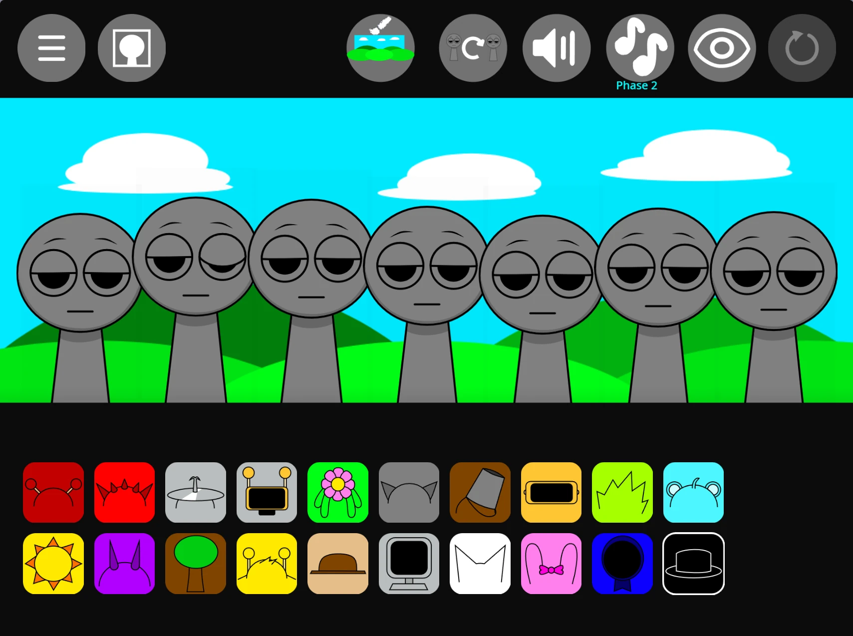 Sprunki Fan Made character creation interface with design tools