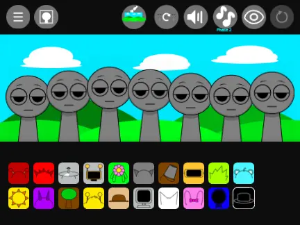 Sprunki Fan Made game logo featuring user-created character designs