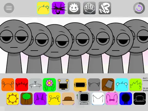 Sprunki Fiddlebops rhythm game with instrument characters