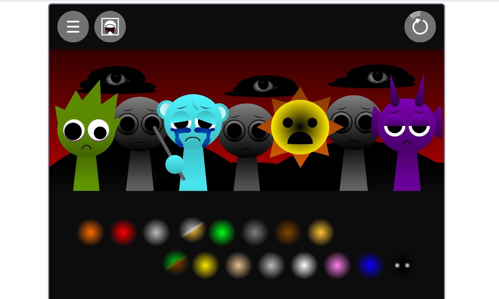 Sprunki Funbot Treatment rhythm creation screen