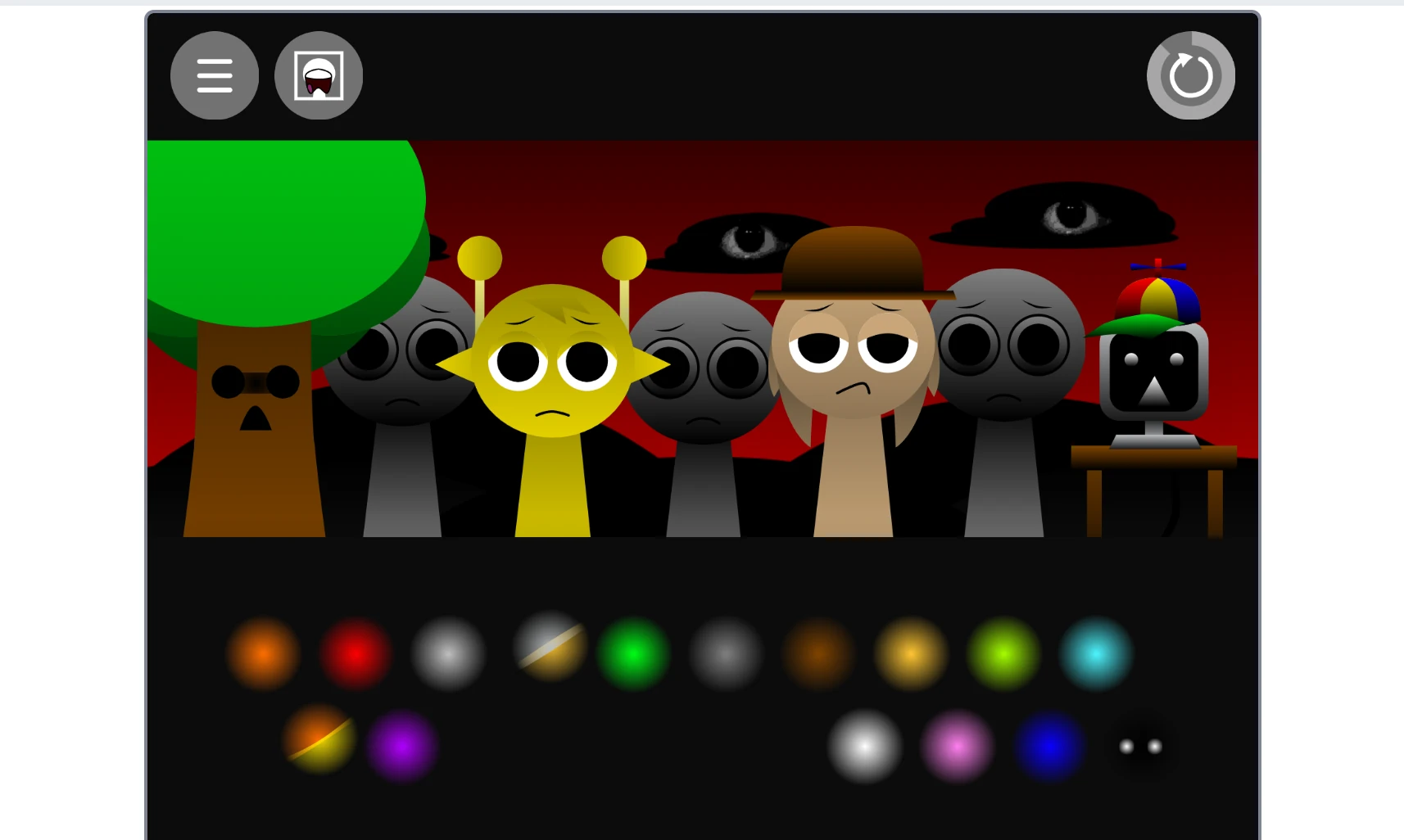 Sprunki Funbot Treatment sound effects menu