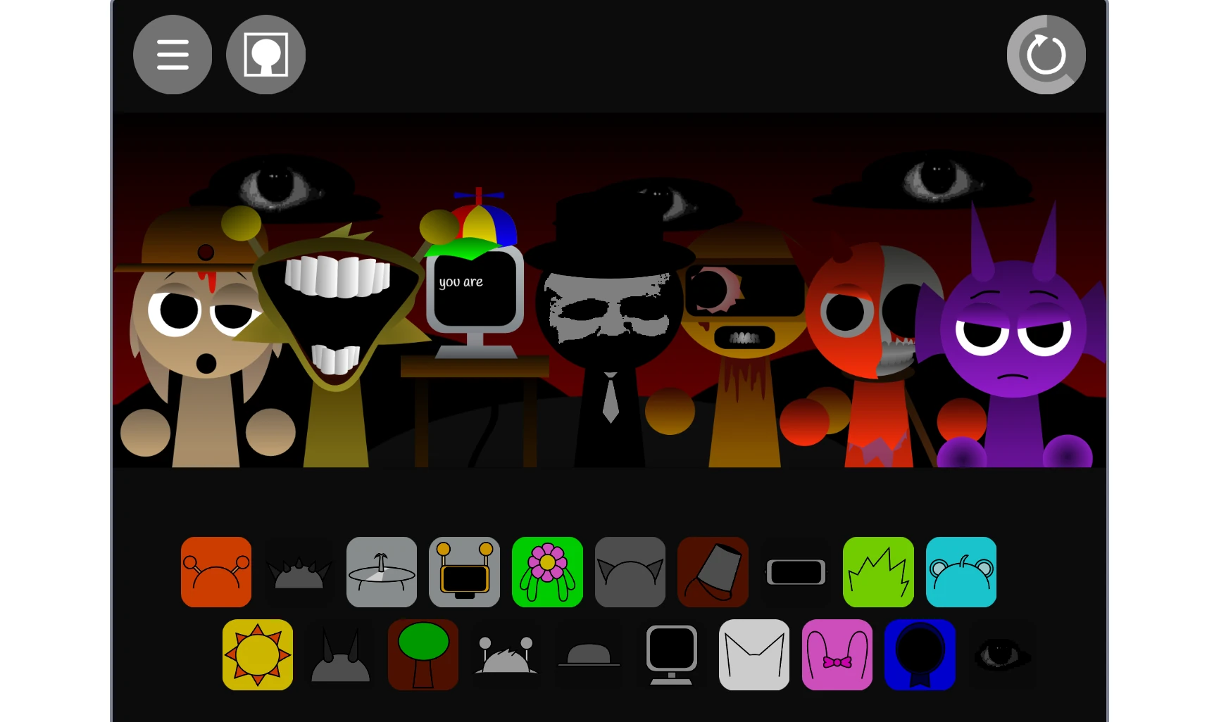 Sprunki Gametoons V2 final music creation screen