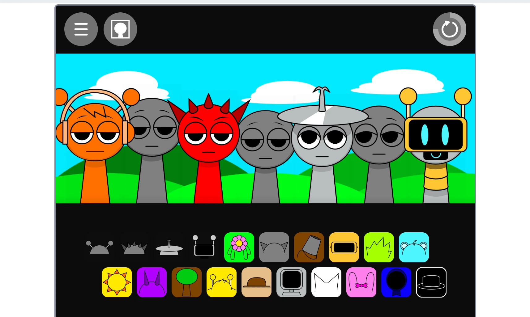 Sprunki Gray character with revenge theme