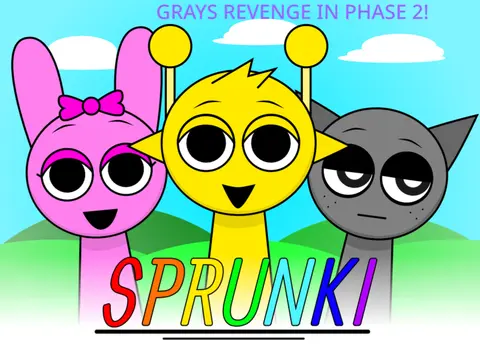 Sprunki Gray Gets Revenge rhythm music game character