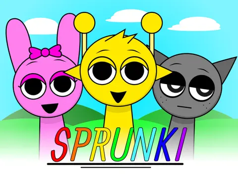 Sprunki Incredible music rhythm game logo featuring colorful characters