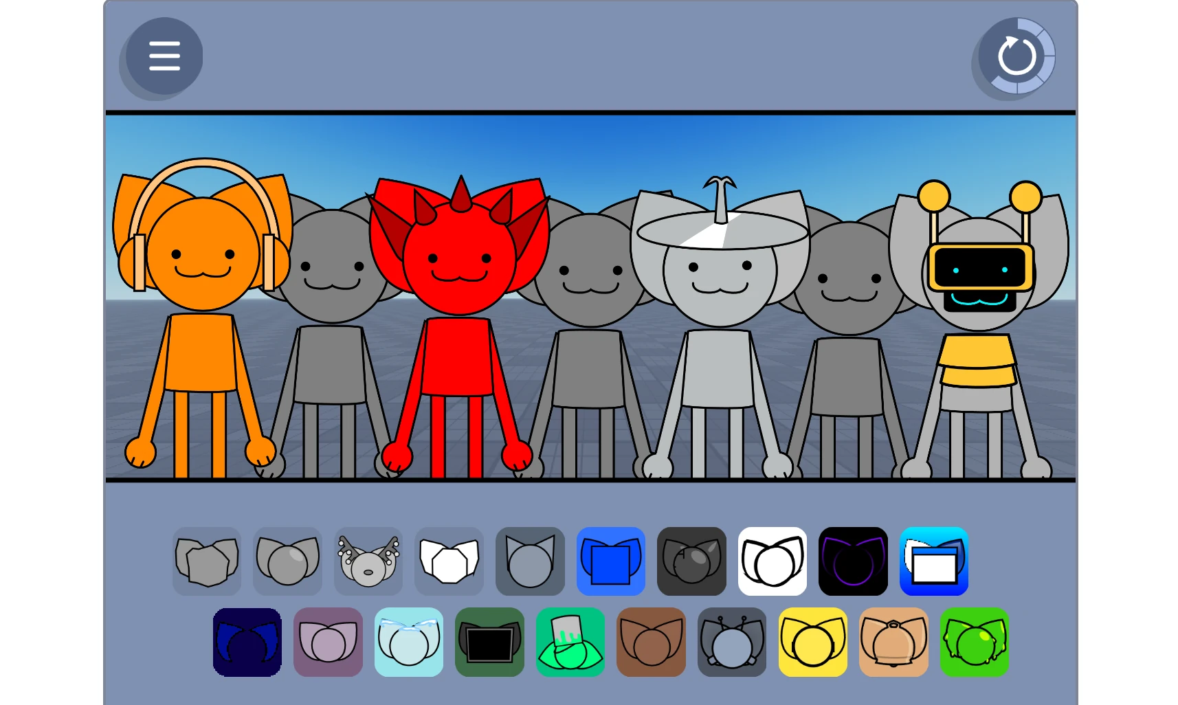 Sprunki Kats sound selection interface