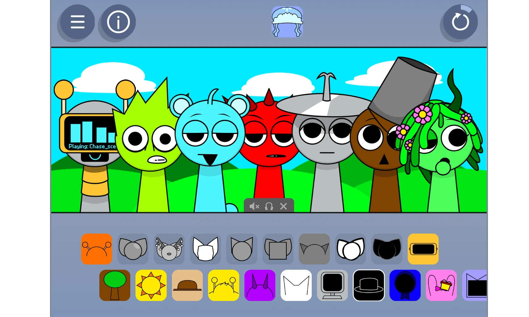 Sprunki Kats V2 gameplay showing multiple new characters