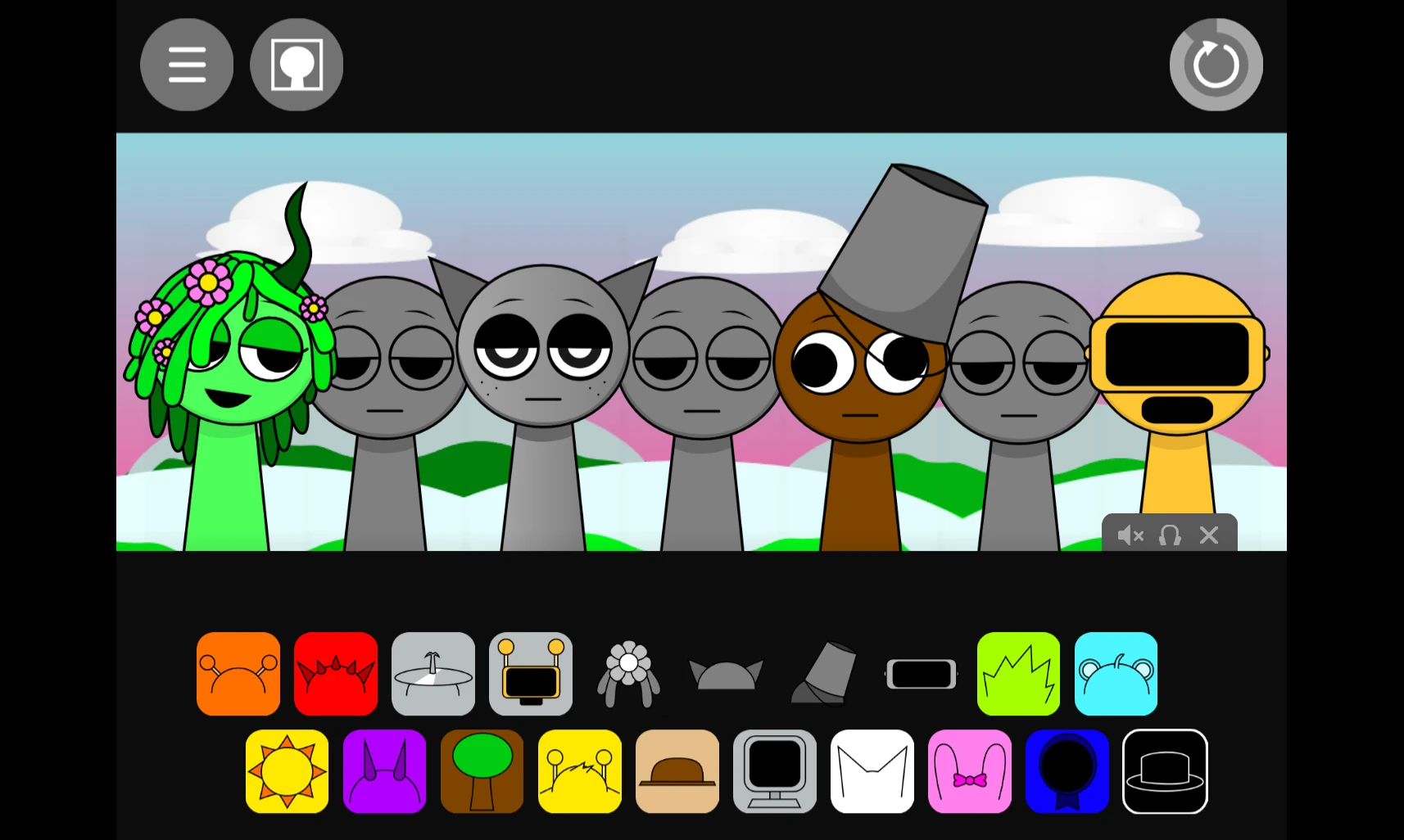 Sprunki Kiss Edition gameplay with active sound characters