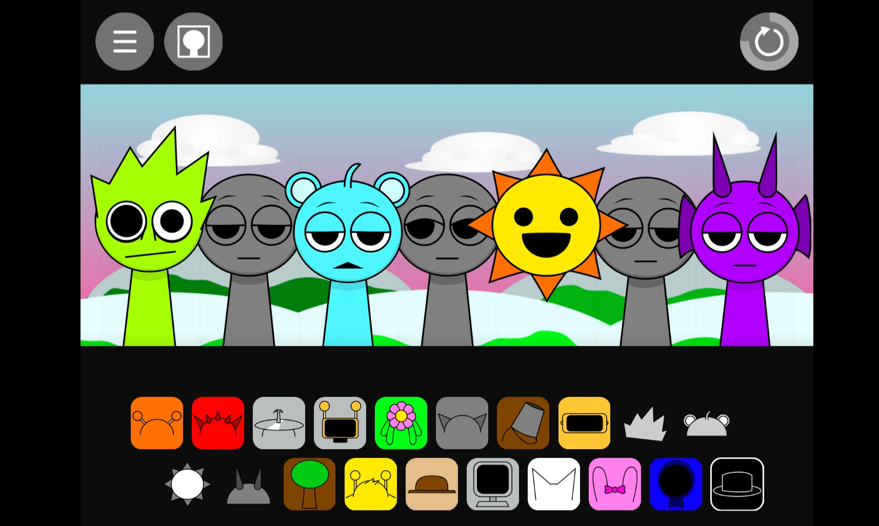 Sprunki Kiss Edition music mixing interface