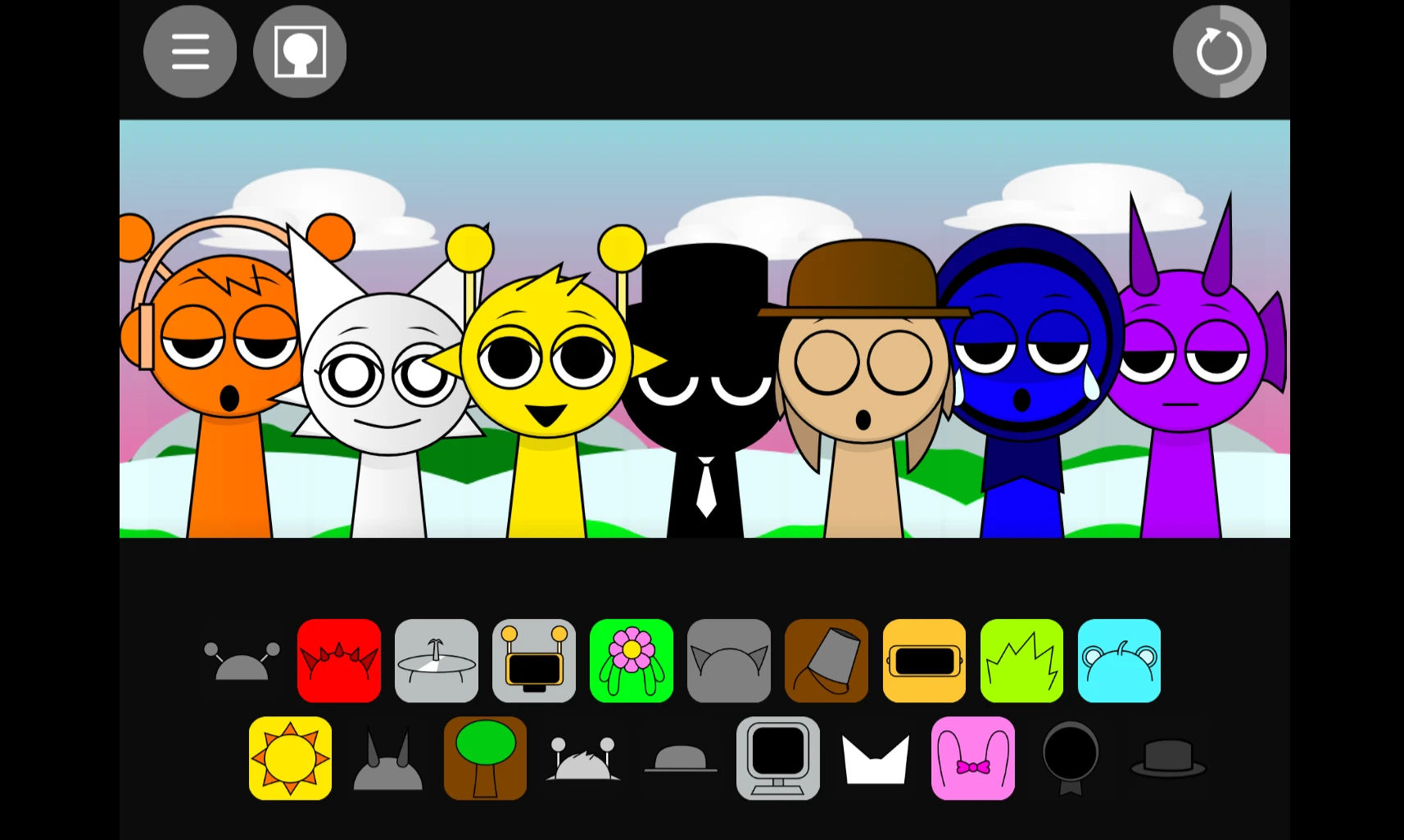 Sprunki Kiss Edition multiple characters making music together