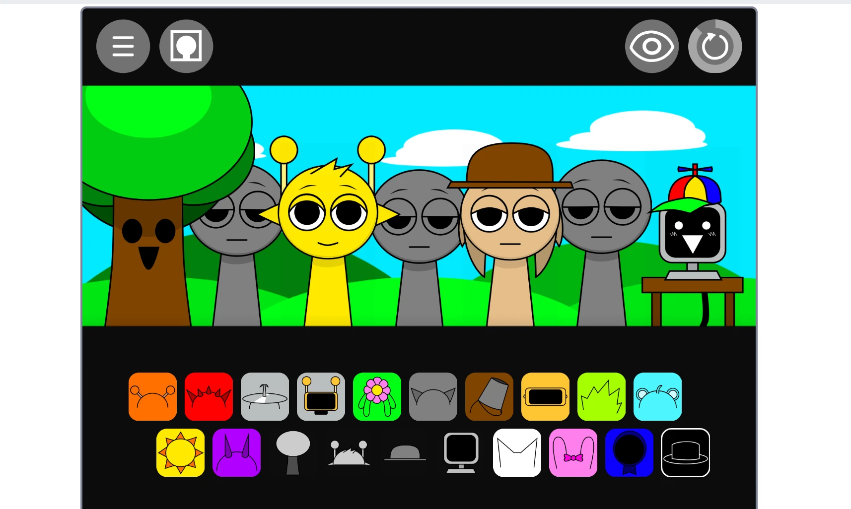 Music creation interface in Sprunki Modded New Version
