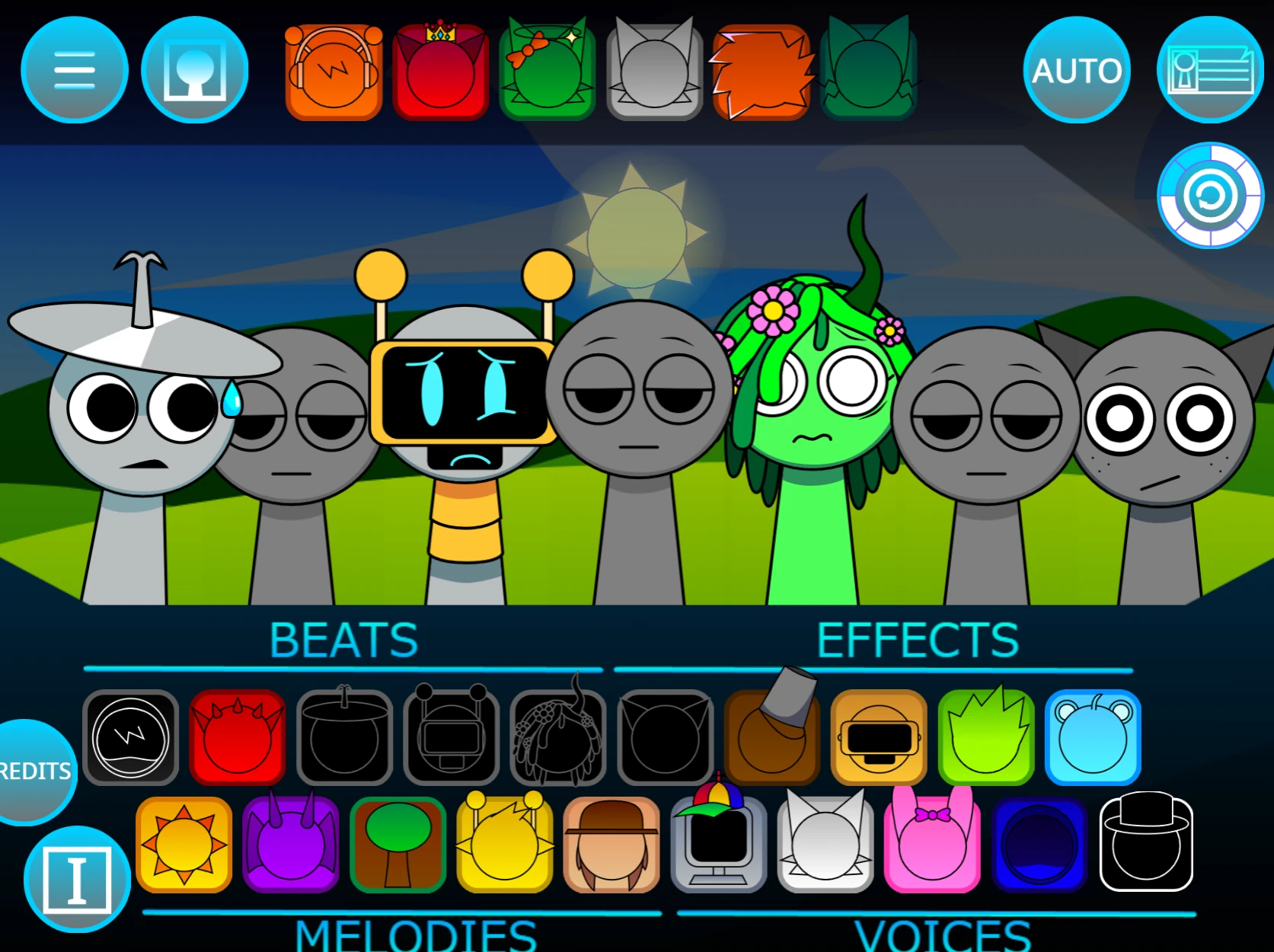 Dark music interface in Sprunki MSI Horror Mode