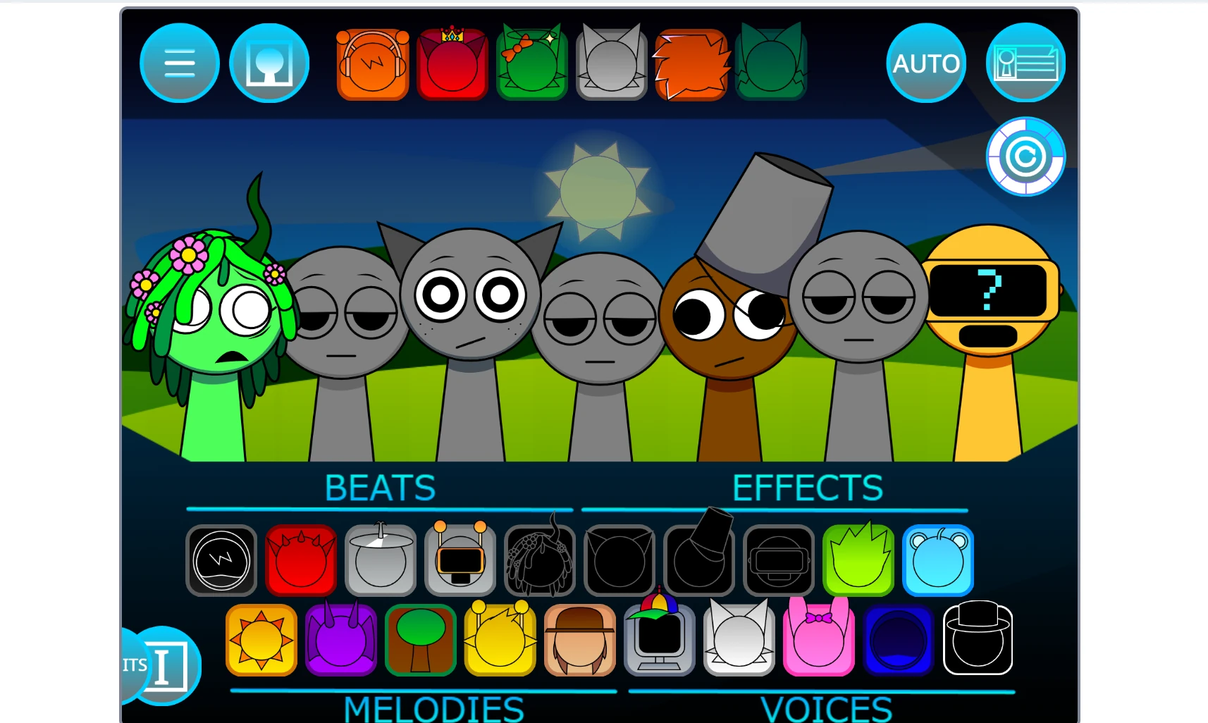 Music mixing interface in Sprunki MSI New Update