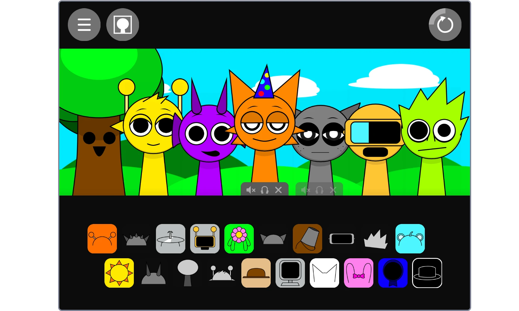 Sprunki OC character creation interface with customization options