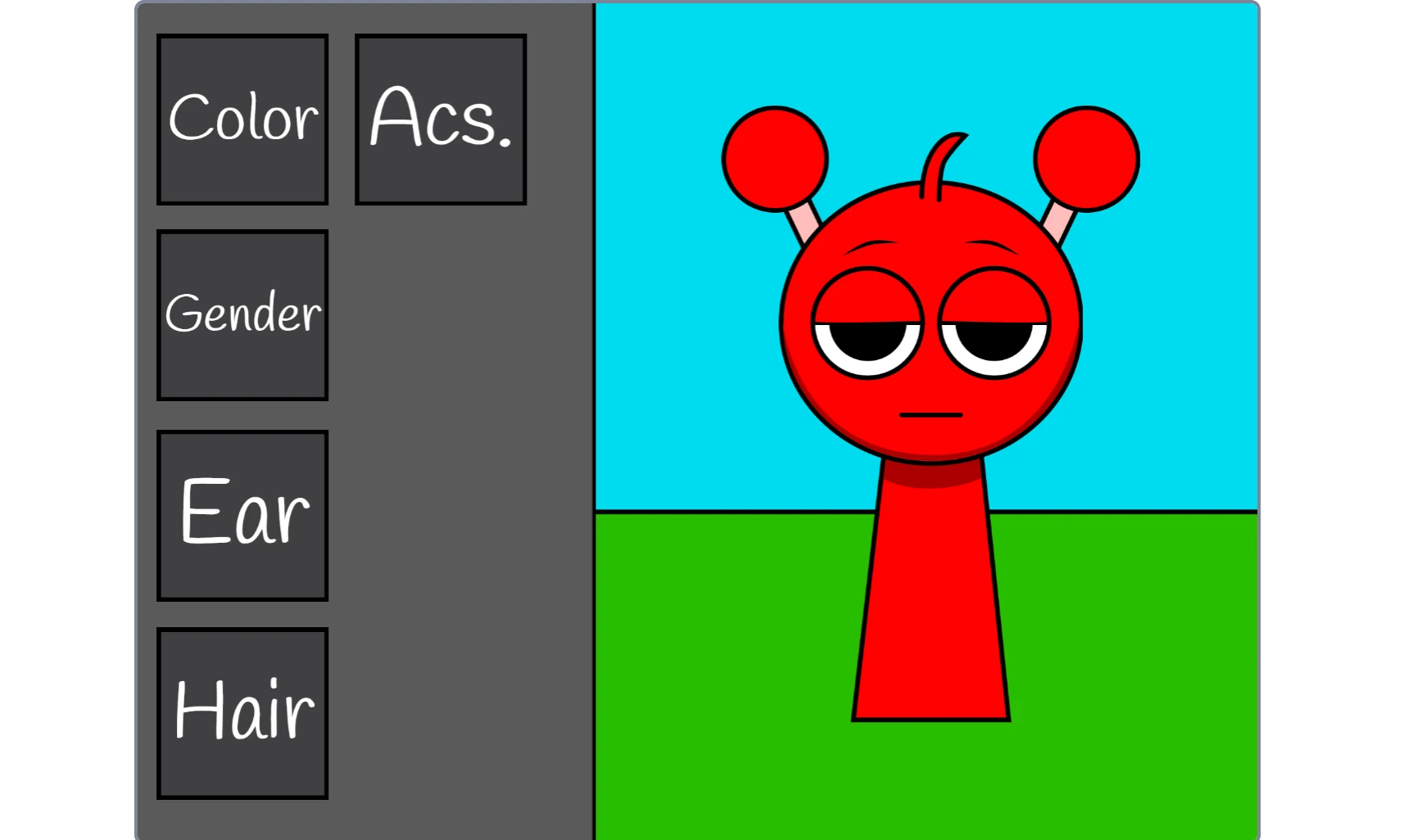 Sprunki OC Maker Demo character customization interface