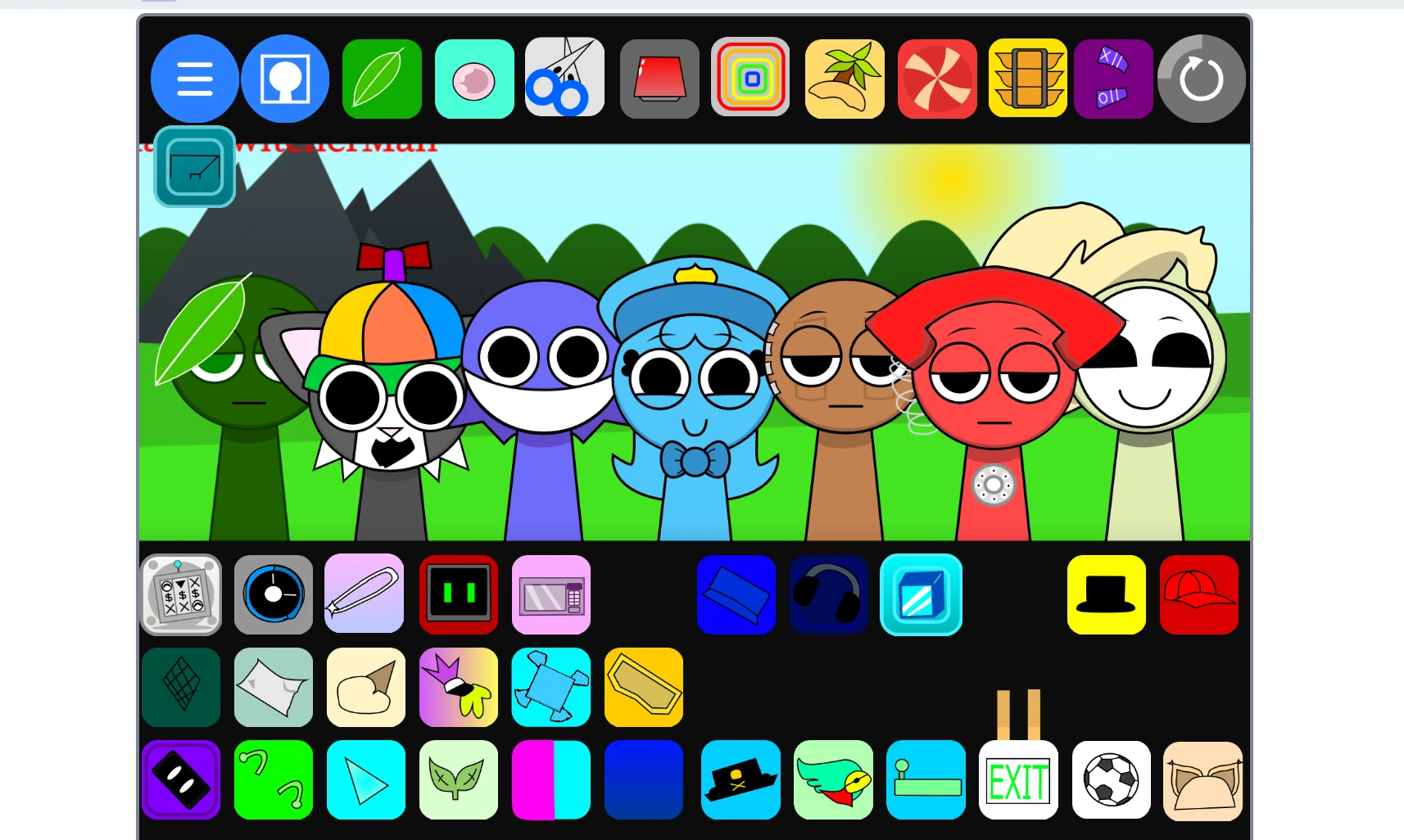 Sprunki OC Ultimate character customization color palette