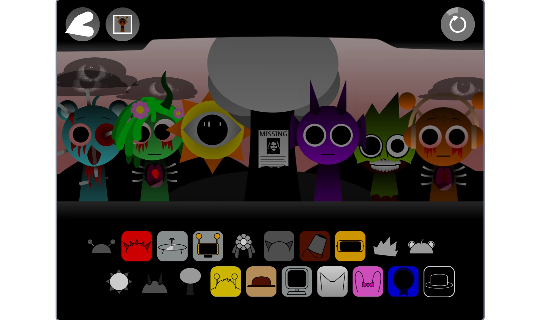 Sound combination options in Sprunki Oren Treatment Remix