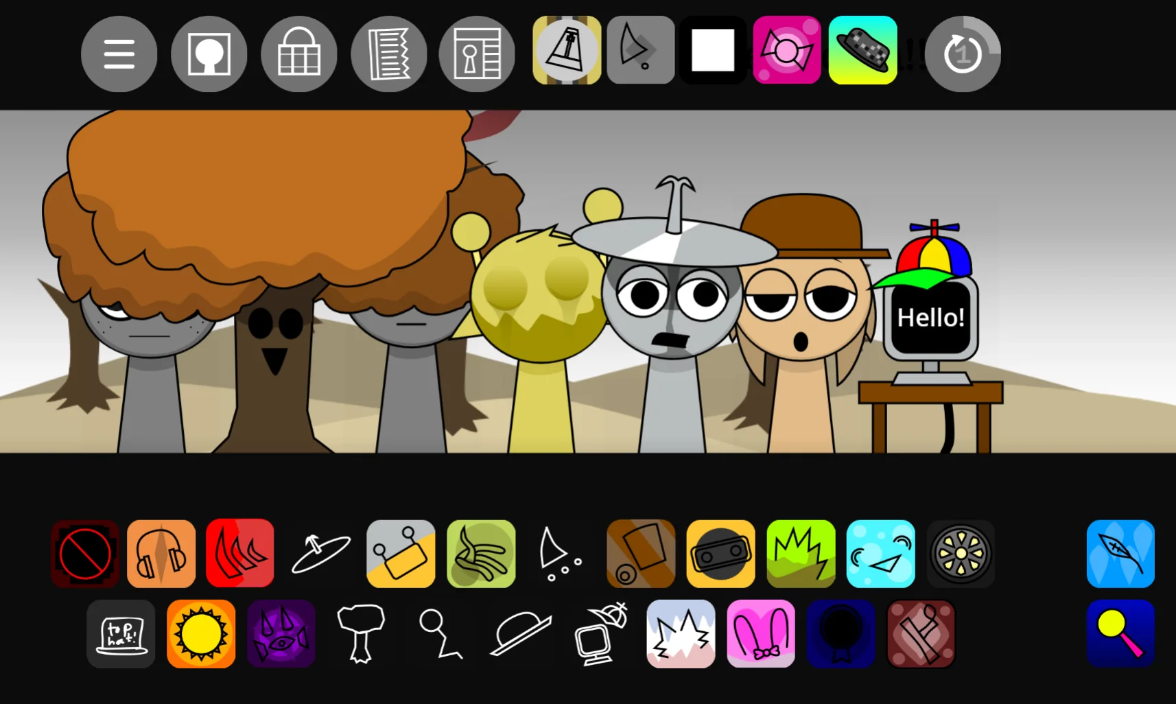 Sprunki Parasite 15 gameplay screenshot demonstrating rhythm creation