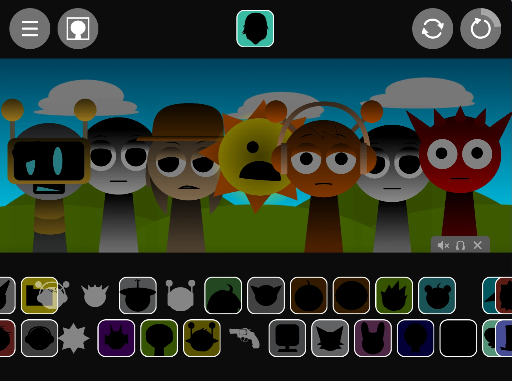 Sprunki Phase 1.1 Final Update Remix gameplay showing character selection