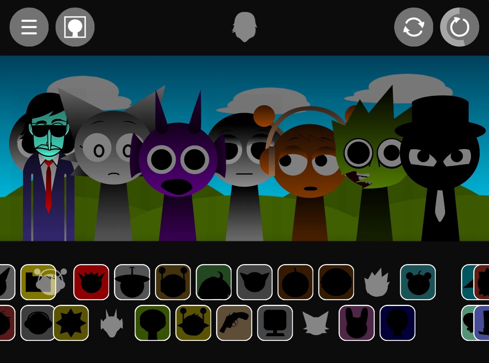 Dragging sound icons to Sprunki characters in Phase 1.1