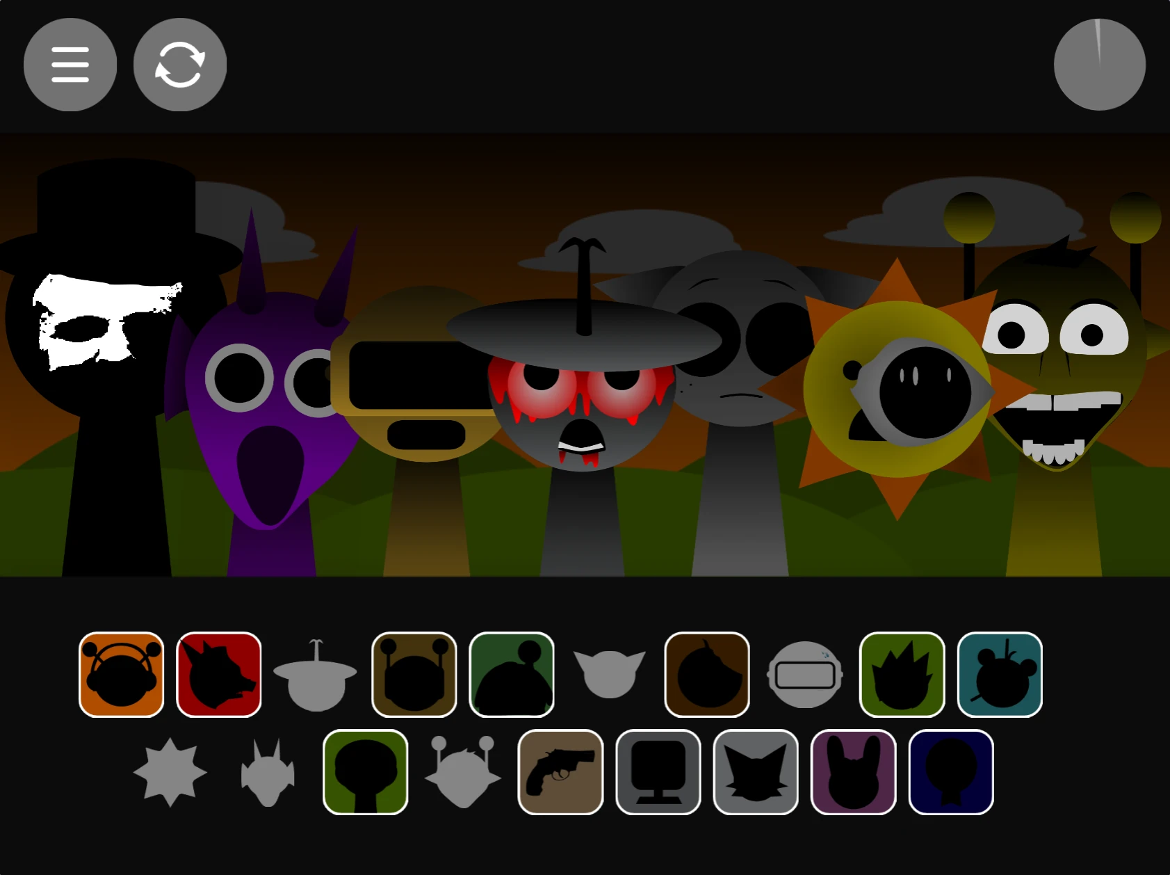 Sprunki Phase 1.7 multiple characters making music together