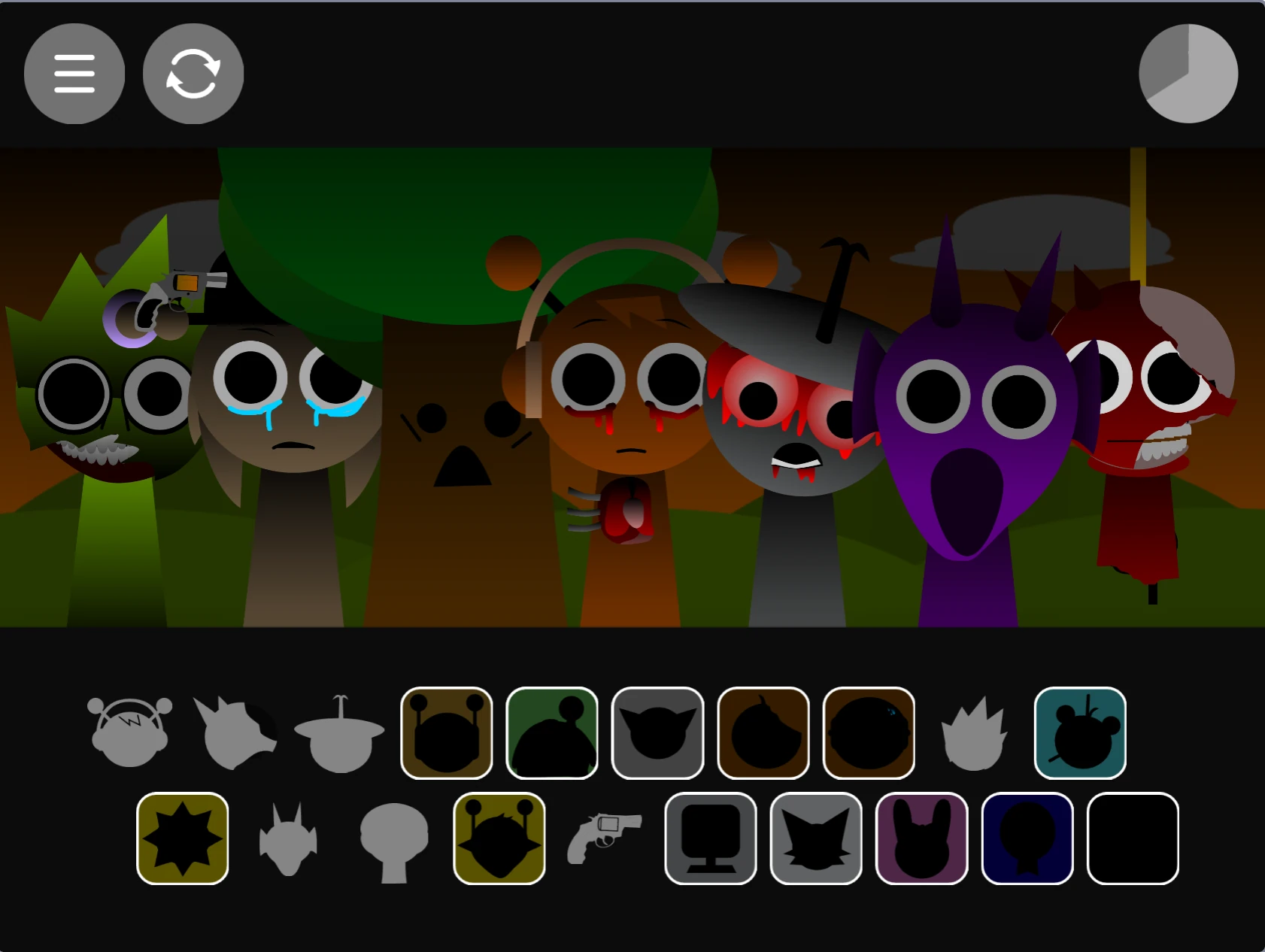 Sprunki Phase 1.7 gameplay example with colorful interface