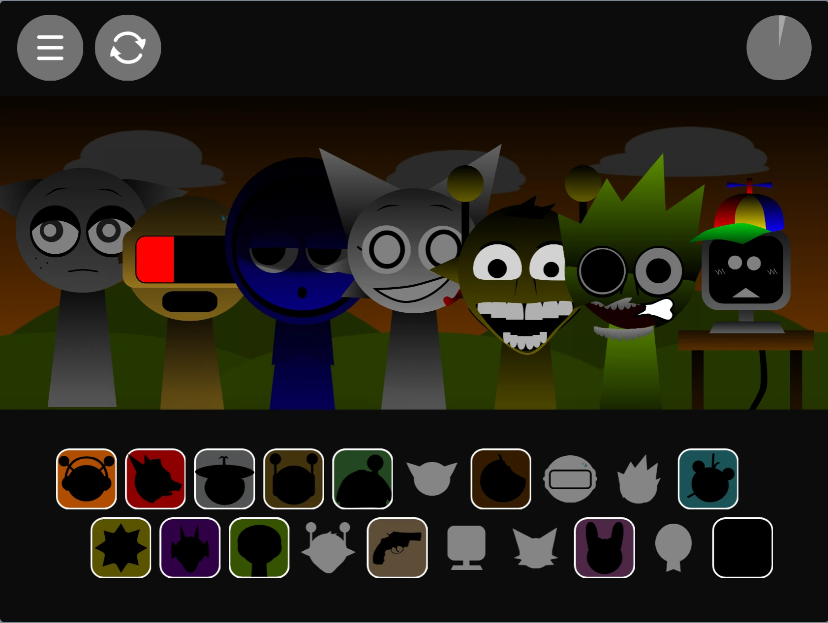 Sprunki Phase 1.7 final music mix creation screen