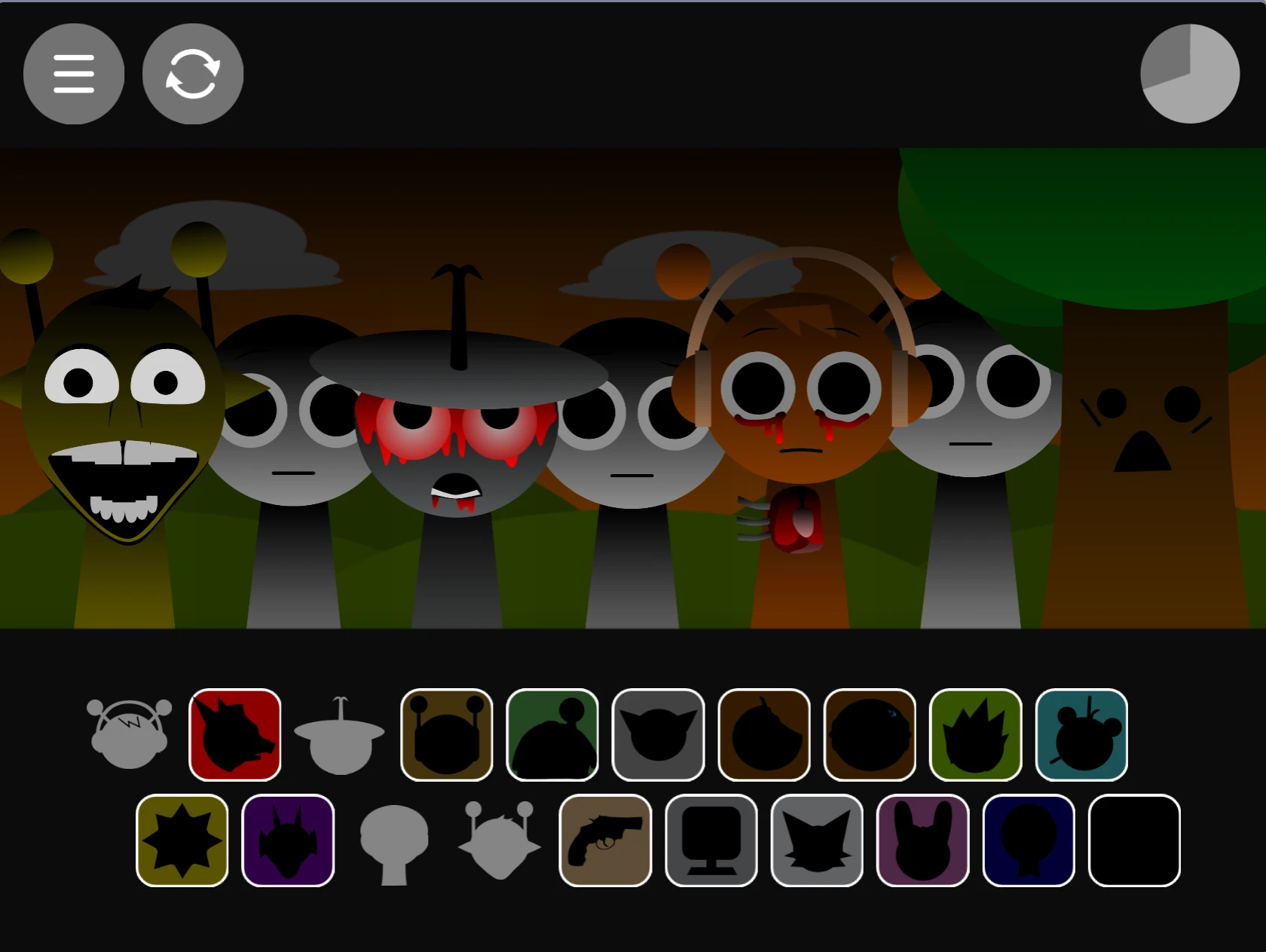 Sprunki Phase 1.7 Remix gameplay showing character selection