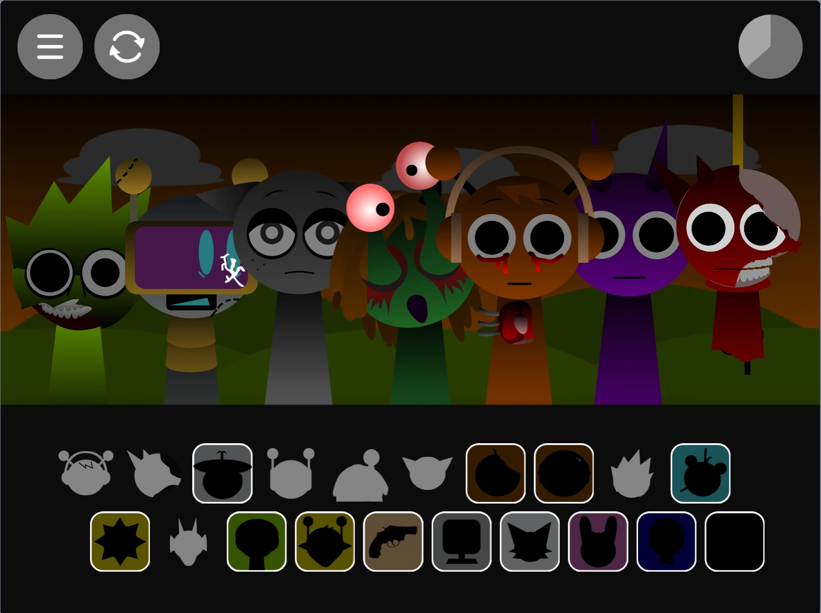 Sprunki Phase 1.7 Remix different character types