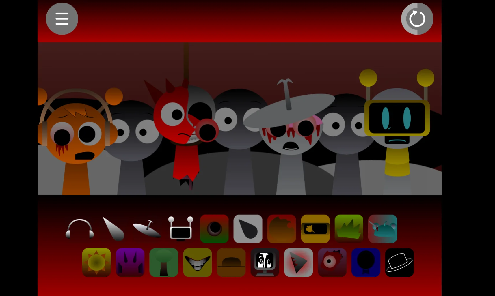 Sprunki Phase 1.75 music mixing dashboard with active sound layers