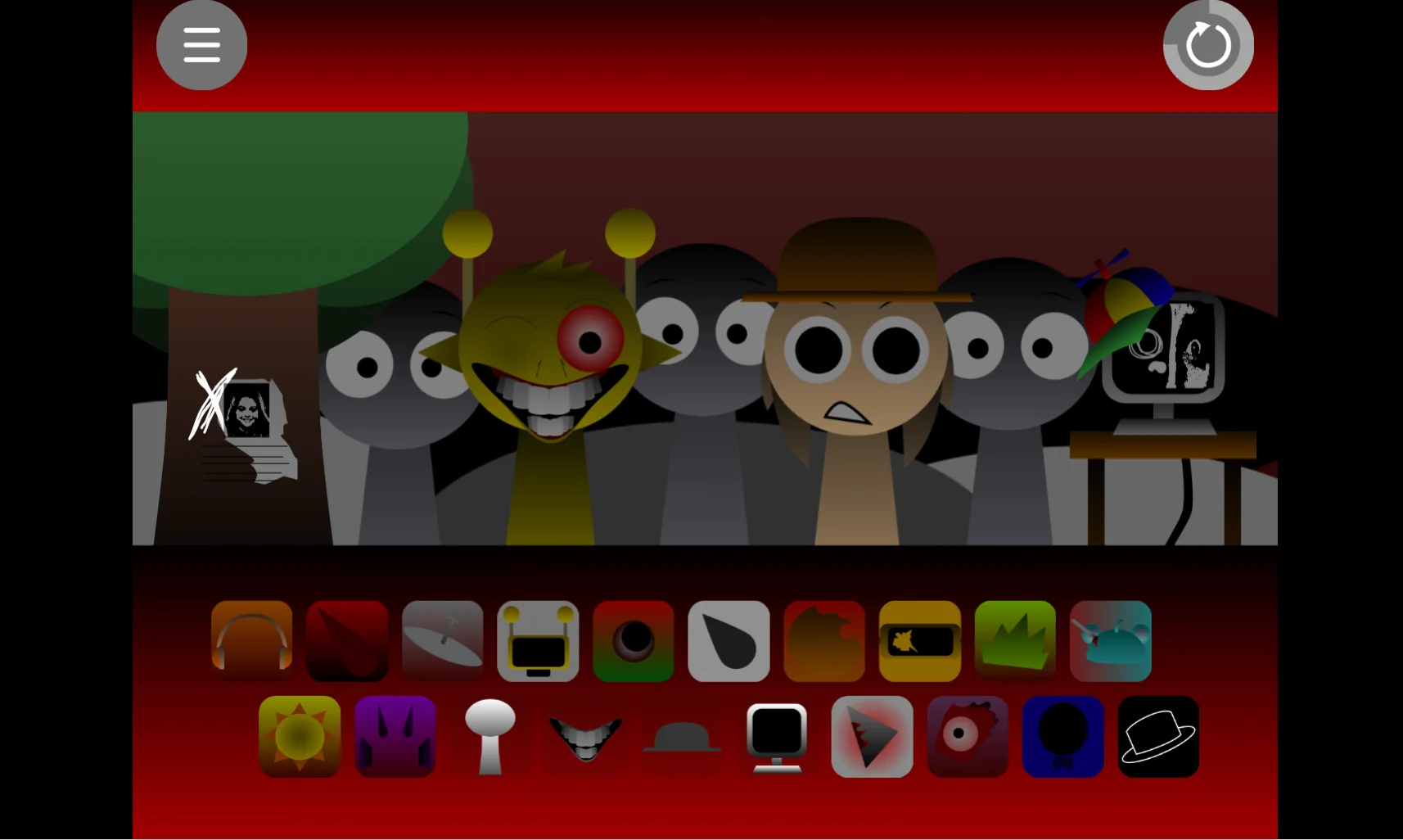 Interface layout of Sprunki Phase 1.75