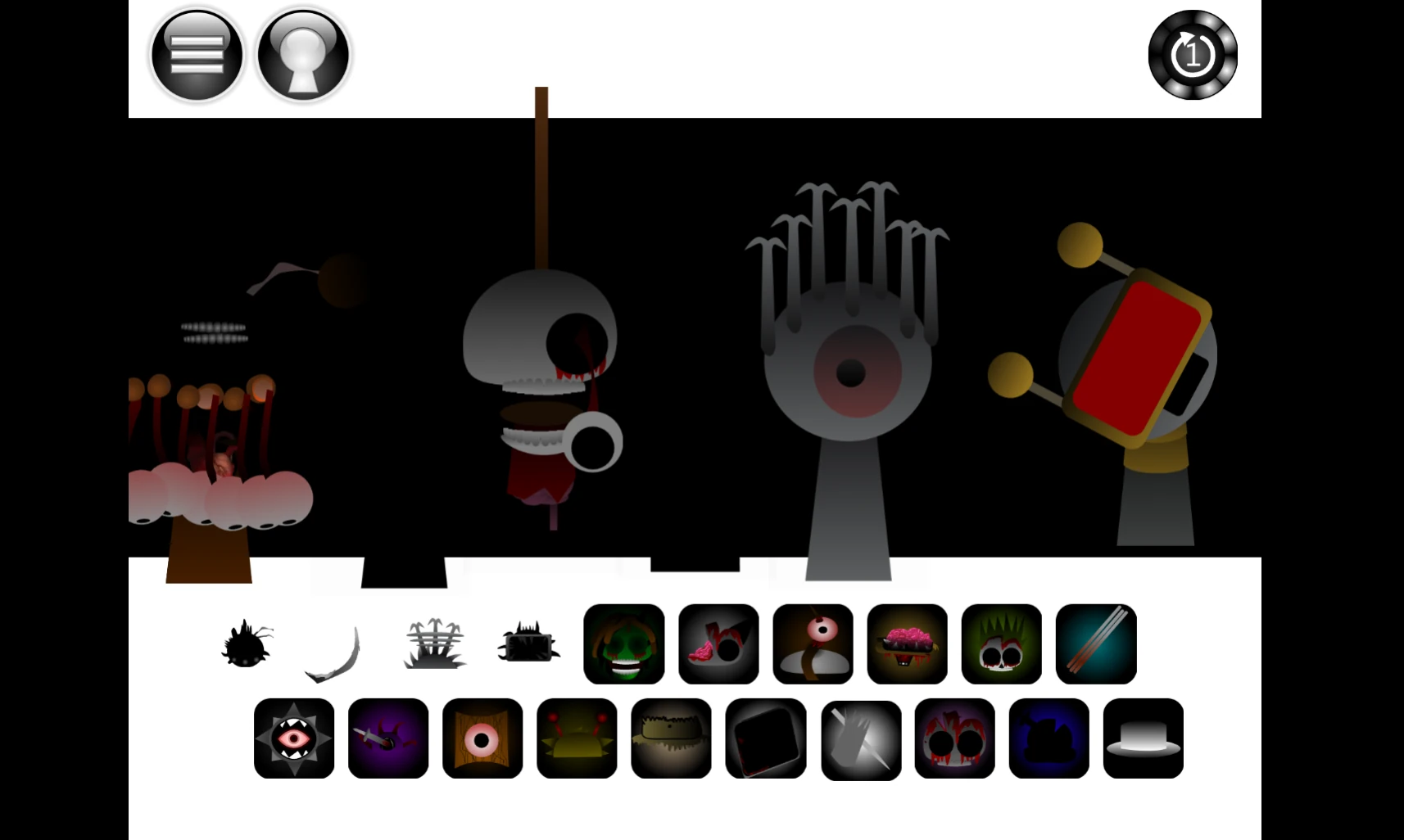 Sprunki Phase 1.75 Remix sound selection with remixed options