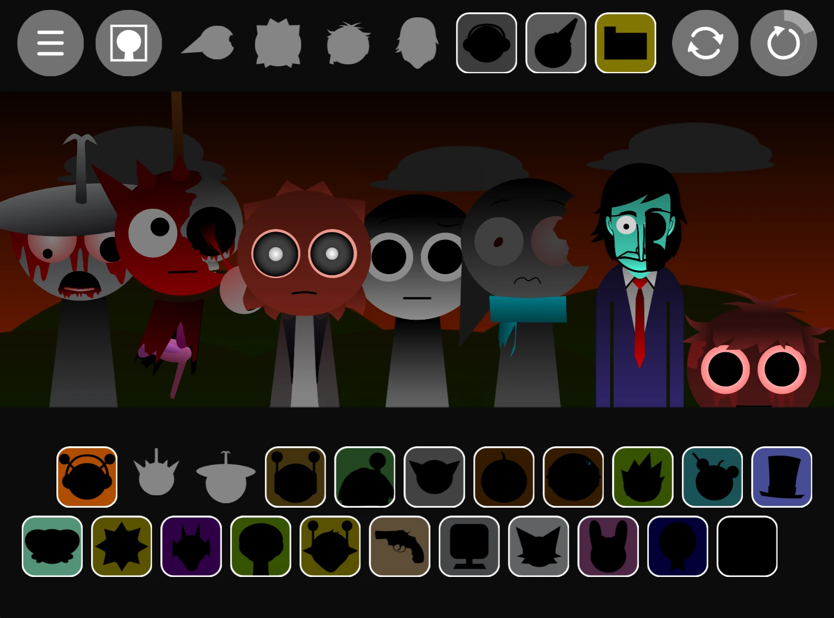 Sprunki Phase 1.9 with Me gameplay screenshot showing character selection