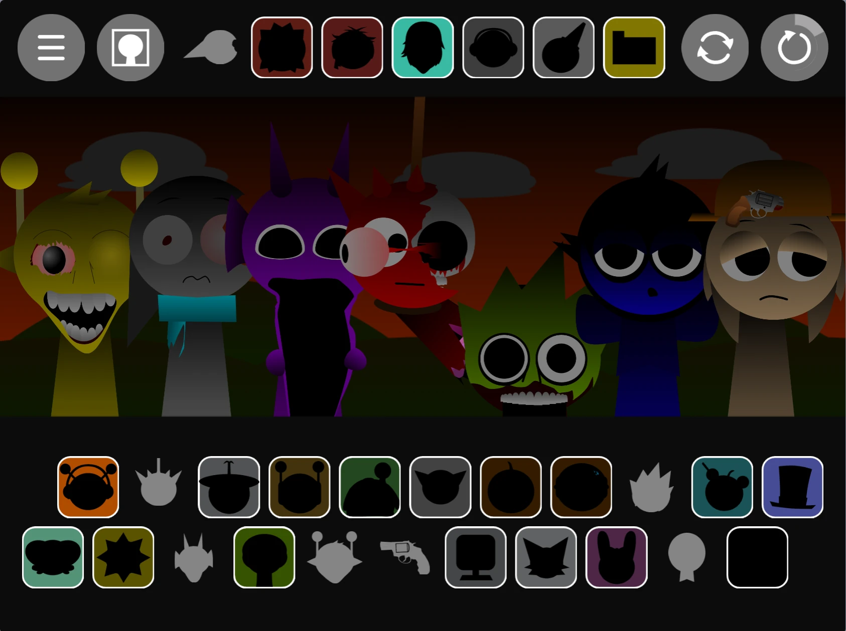 Sprunki Phase 1.9 with Me gameplay showing sound mixing