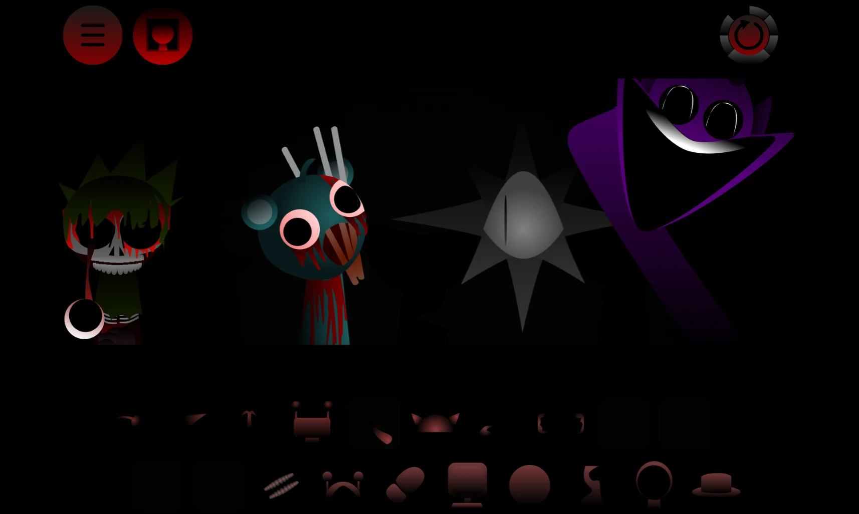 A chaotic mix of multiple sound icons active in Sprunki Phase 10