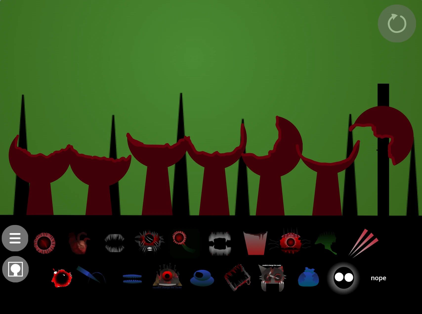 Sprunki Phase 12 Waiye gameplay interface with colorful characters