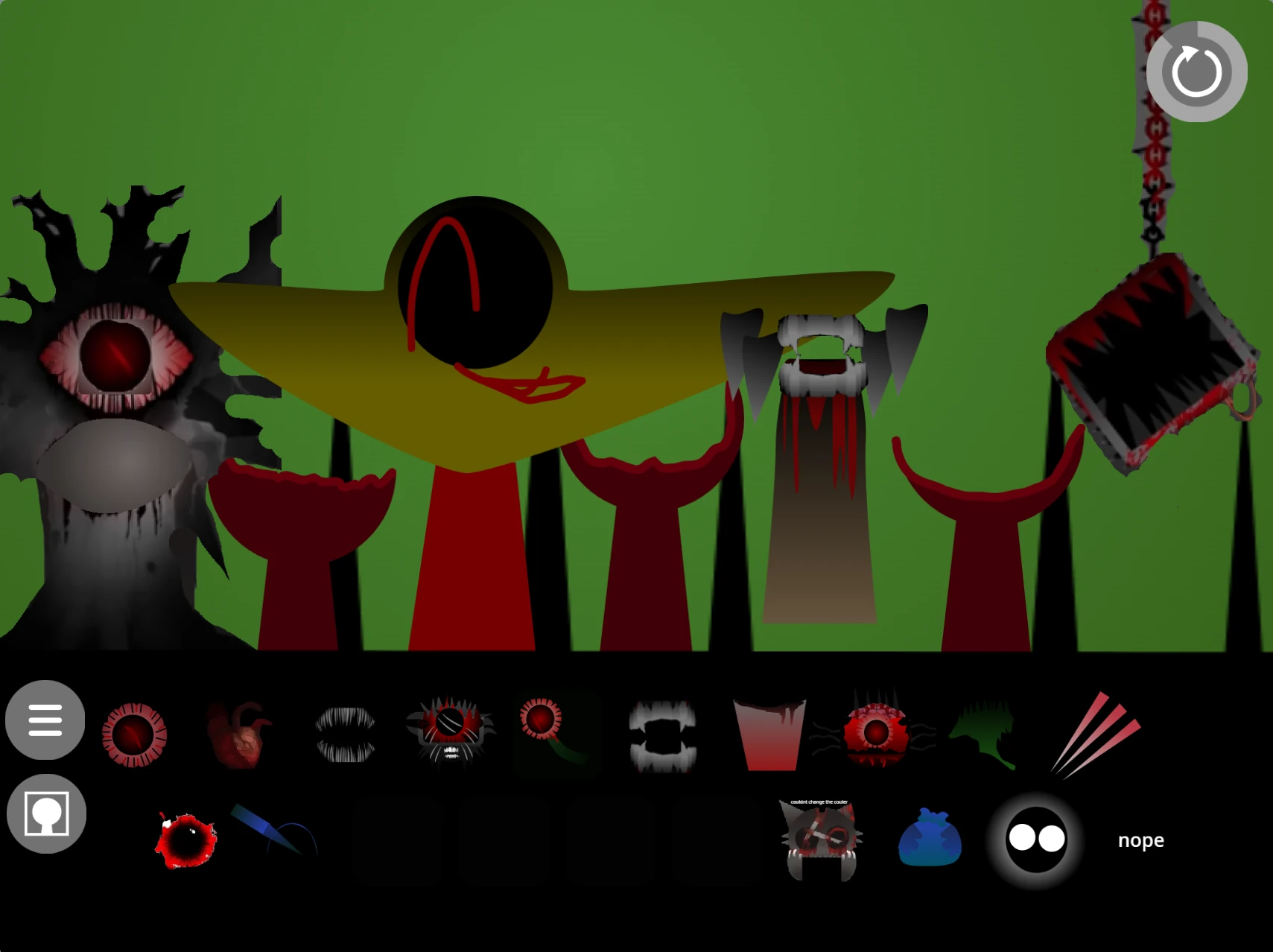 Various sound options in Sprunki Phase 12 Waiye