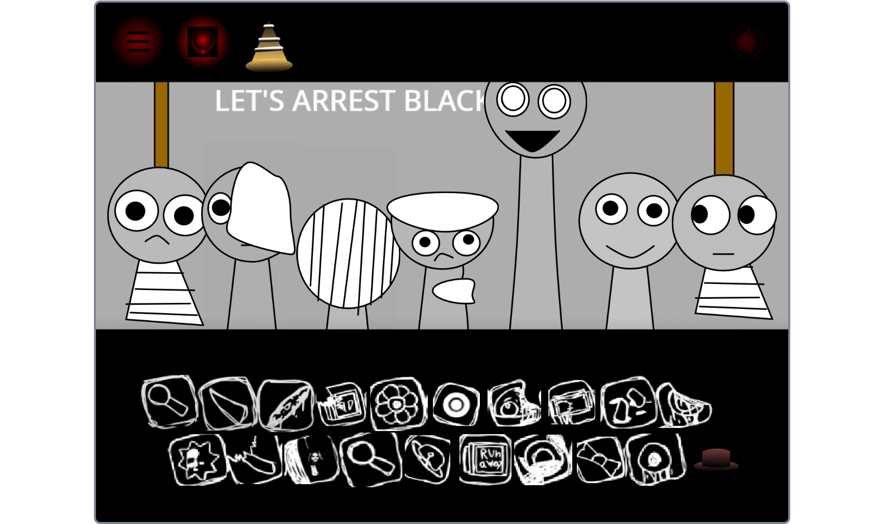 Sprunki Phase 14 Alive gameplay showing character selection