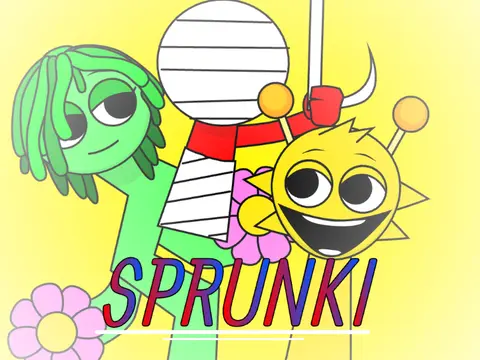 Sprunki Phase 14 But Alive music game logo with enhanced alive characters