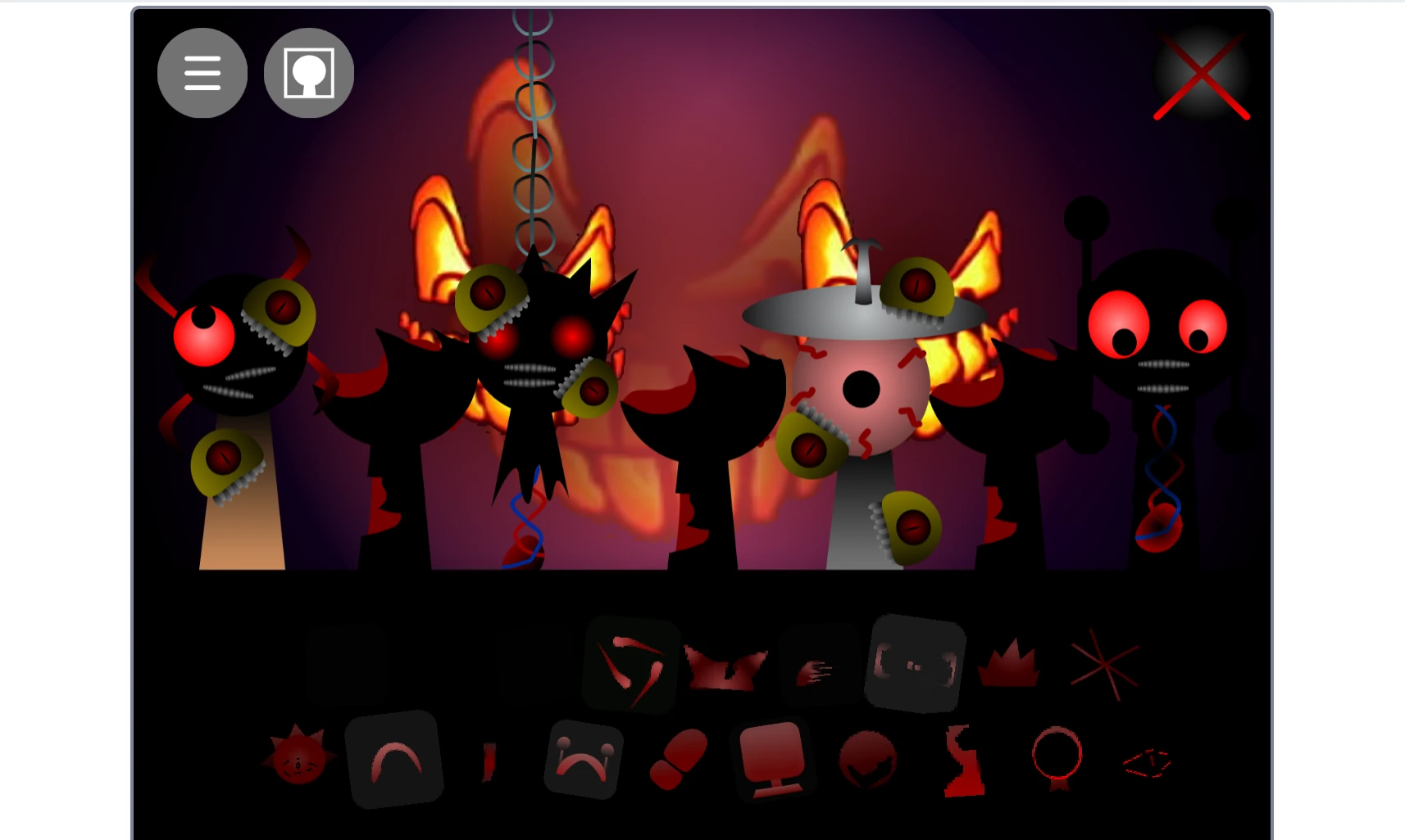 Sprunki Phase 18 sound icon selection menu