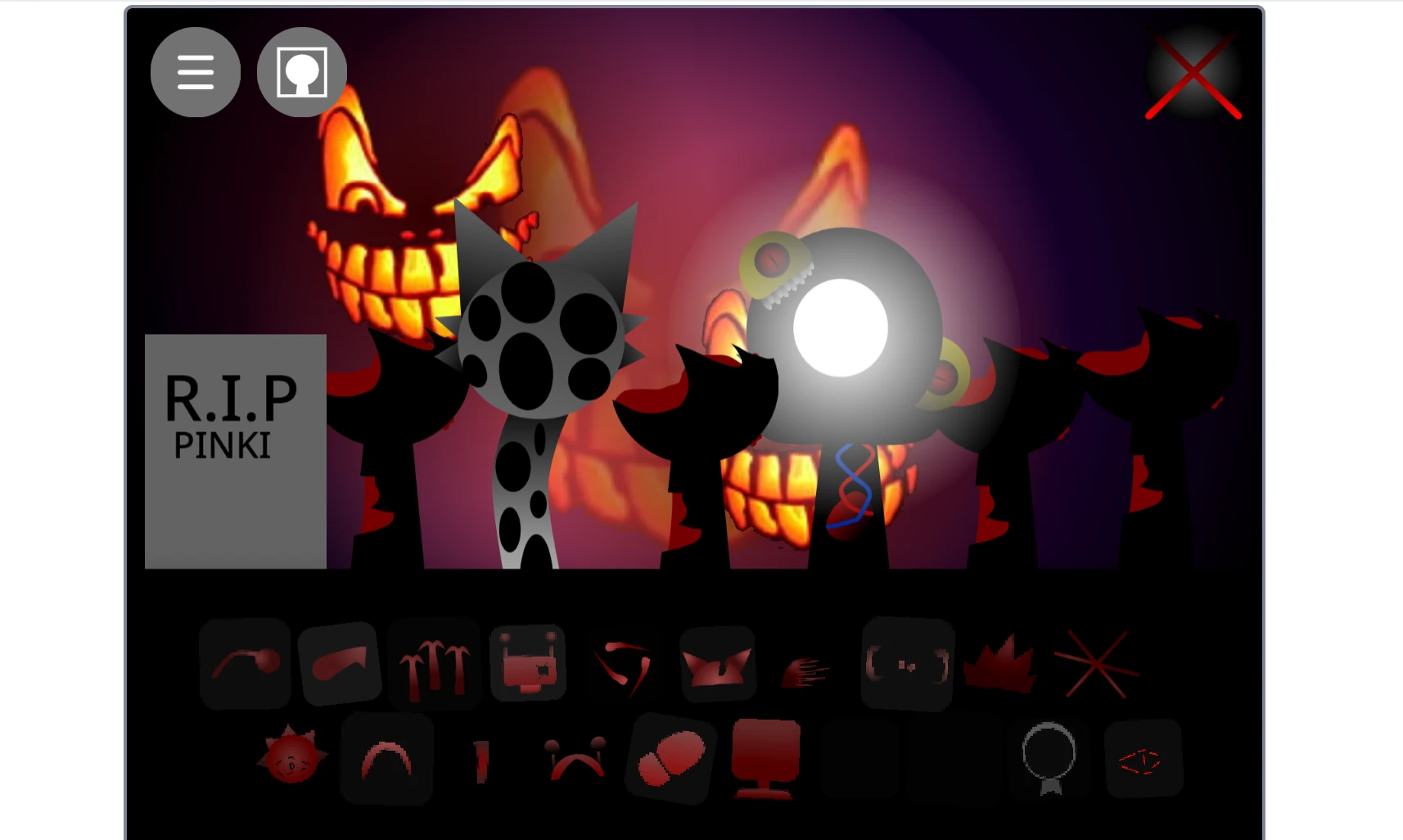 Close-up of individual Sprunki characters in Phase 18