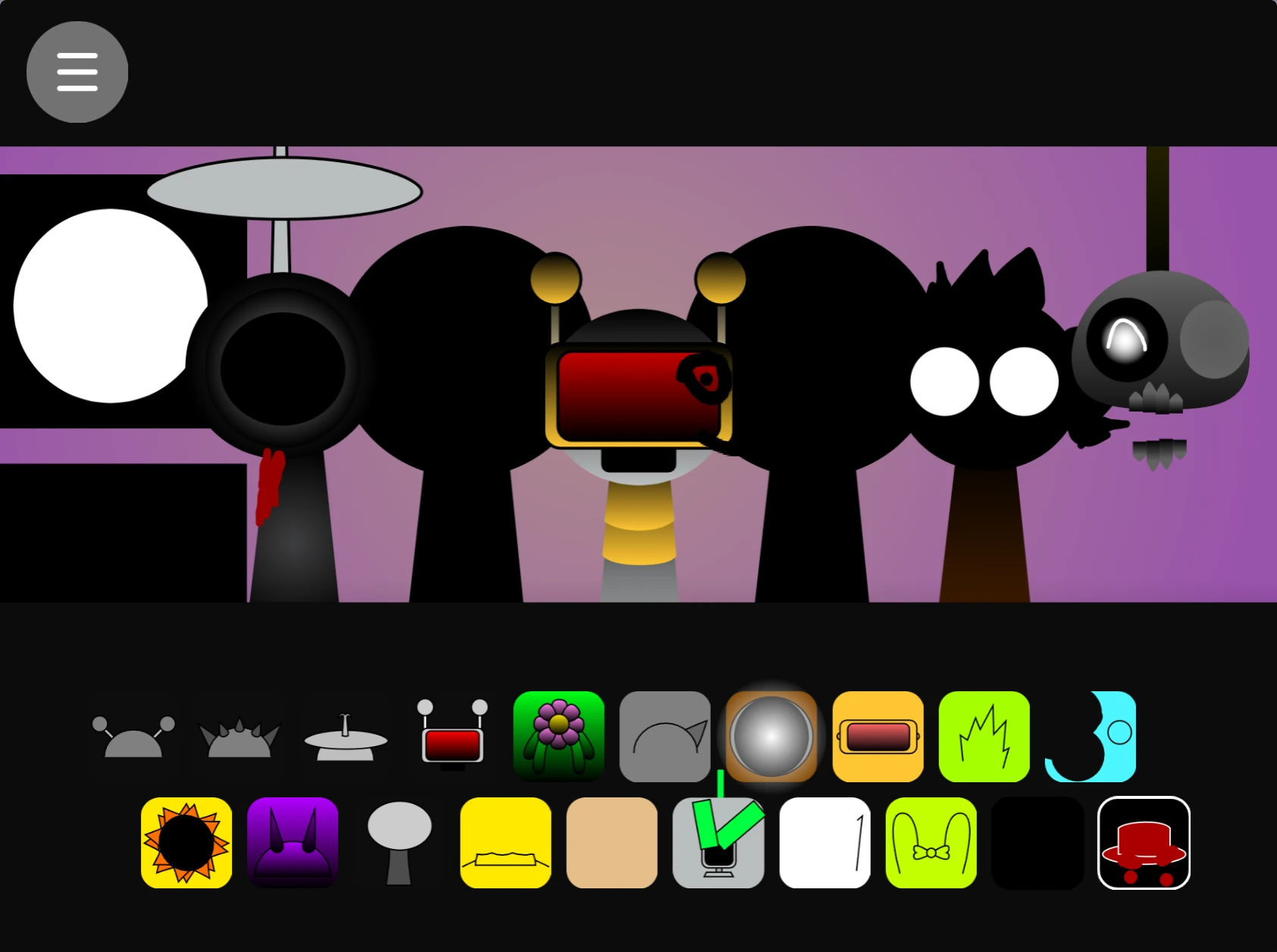 Sprunki Phase 180 gameplay showing character selection