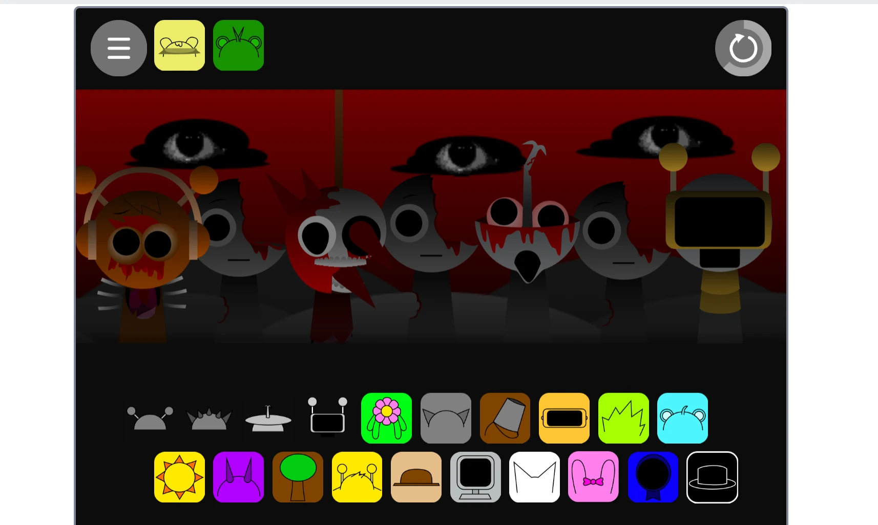 Sprunki Phase 2.3 Definitive character selection menu