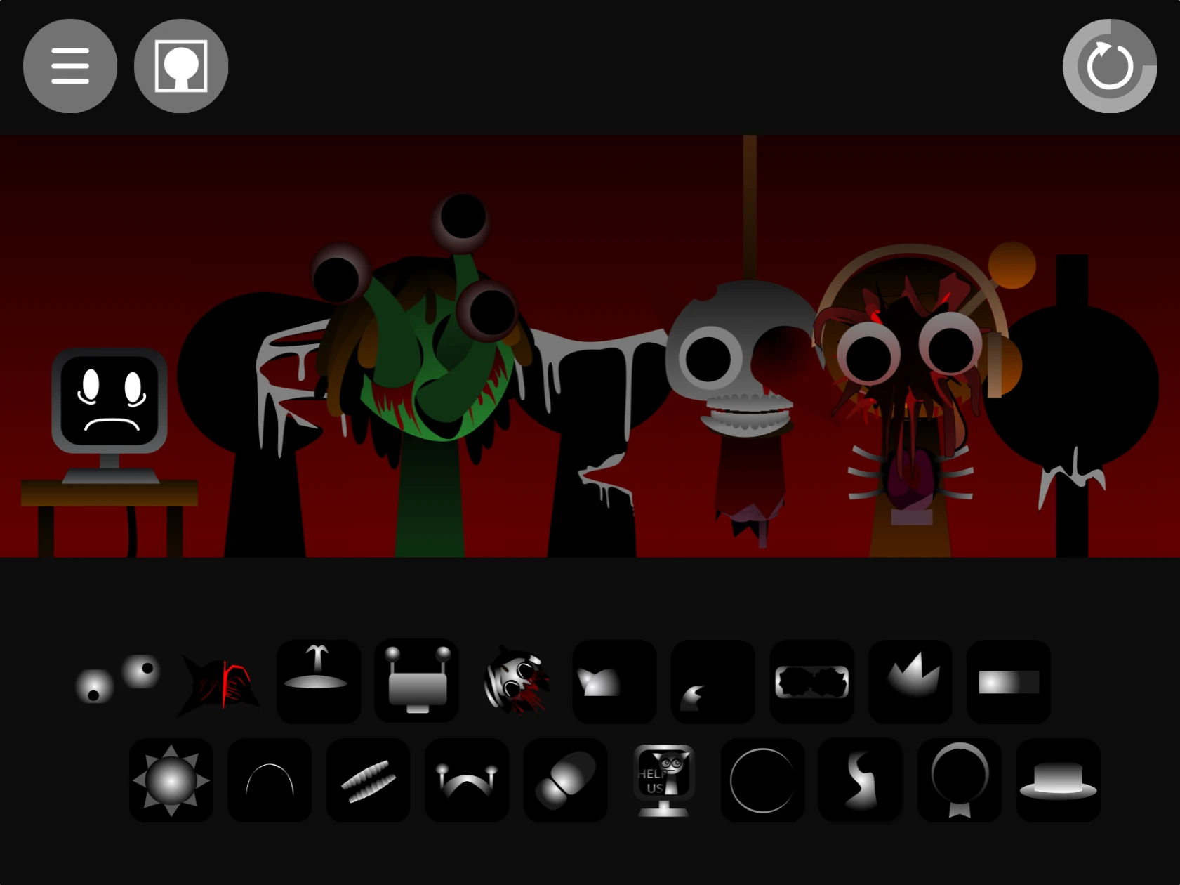 Sprunki Phase 2.7 Remake gameplay screen showing character selection