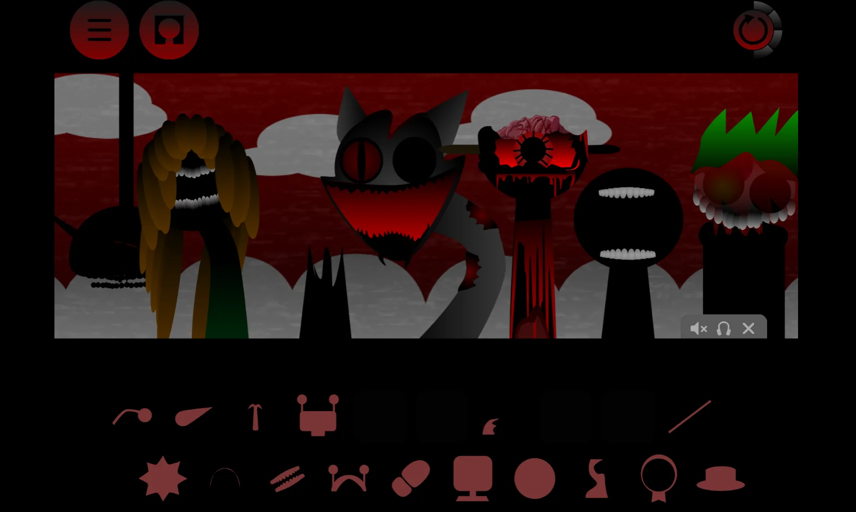 Sprunki Phase 24 Original music mixing with multiple active tracks