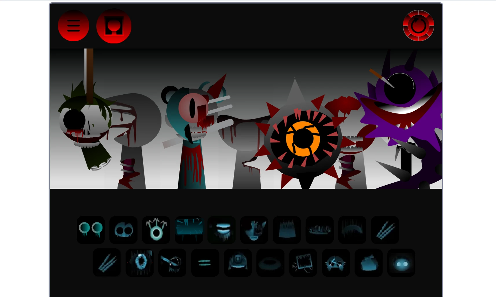 Close-up view of character animations during music playback in Sprunki Phase 27