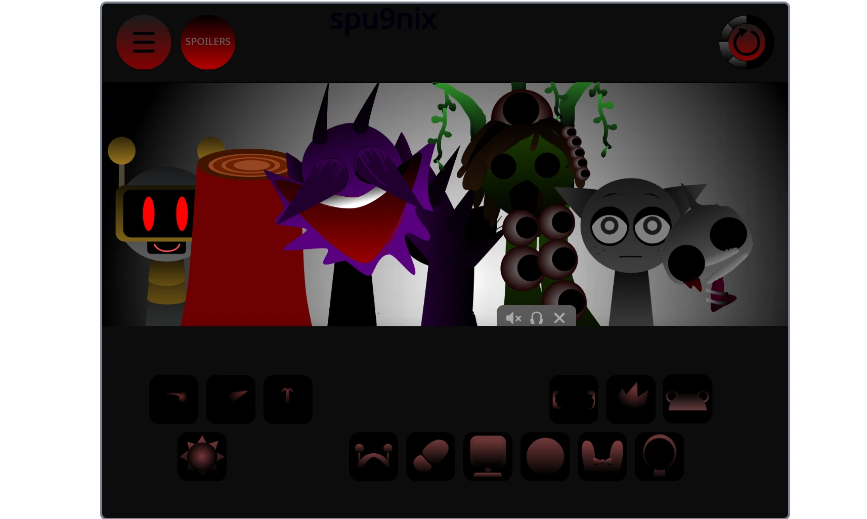 Sprunki Phase 29 icon selection menu